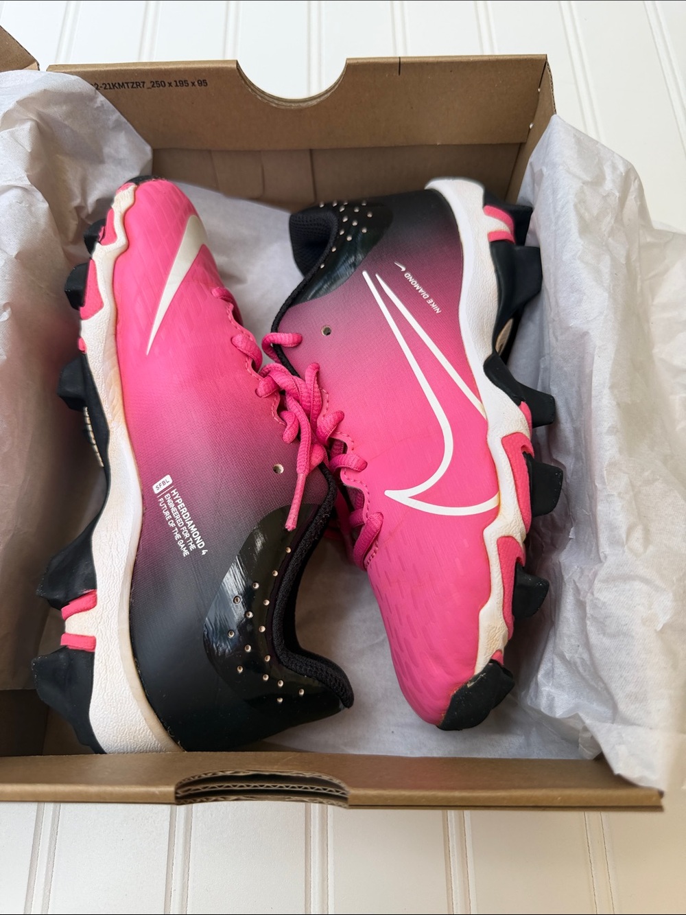 Nike Kids Pink and Black Gradient Soccer Cleats